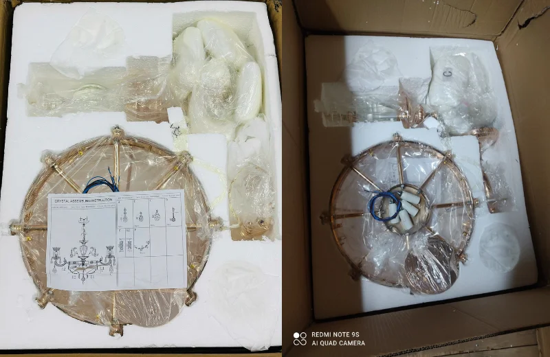 Đèn Chùm Pha Lê DC6651T8 3 Ảnh cận Đèn Chùm Pha Lê DC6651T8 đóng thùng