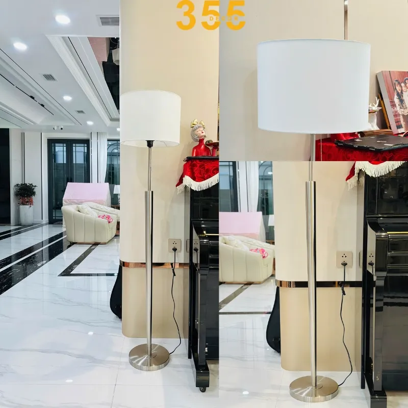 Ảnh chi tiết thân đèn inox cao cấp và đế đèn của Đèn Đứng DD066