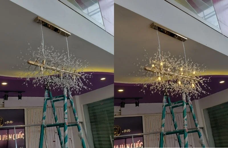 Đèn Thả Pha Lê TPL71 2 Thi công đèn thả pha lê TPL71N700