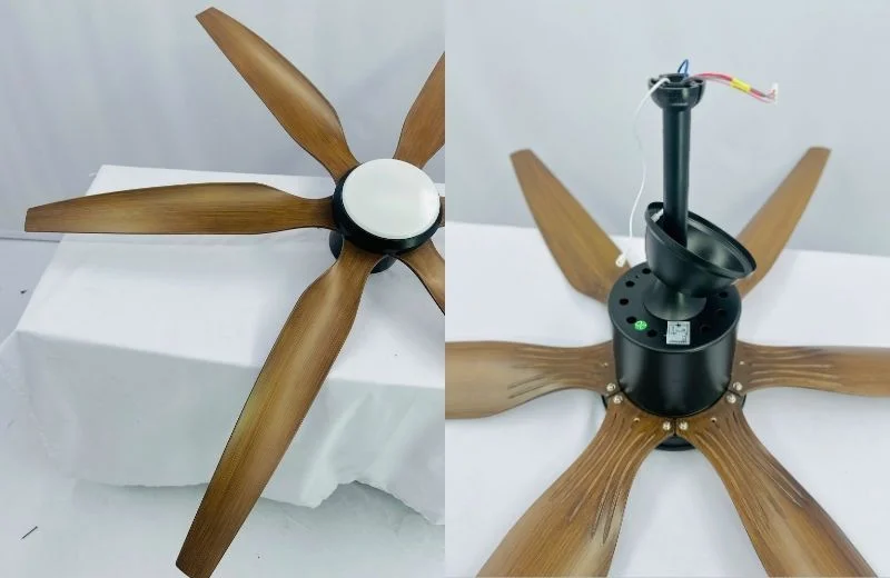 Quạt Trần Đèn QT47 1 Chi tiết cánh và phần máy của quạt trần đèn QT47
