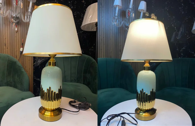 Ảnh thật Đèn Bàn DB76XANHNGOC