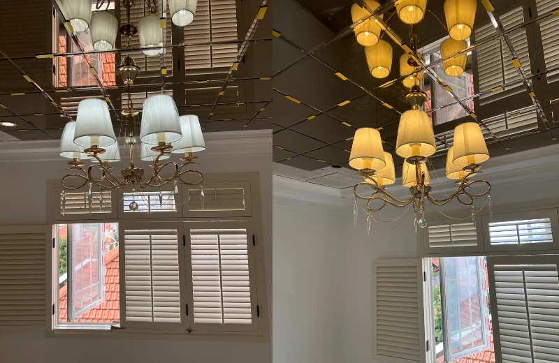 Ảnh thật Đèn Chùm DC268T6 lắp đặt tại nhà khách