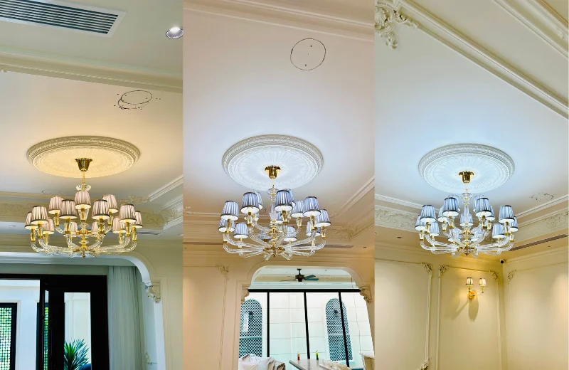 Đèn Chùm Pha Lê DC8898 2 Đèn Chùm Pha Lê DC8898T15 lắp đặt tại nhà khách