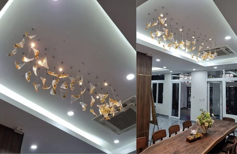 Đèn thả hiện đại THD152T1 phối thả theo cụm cho bàn ăn
