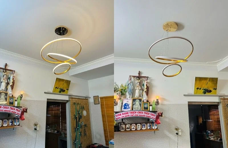Đèn Thả Hiện Đại THD7087 3 Đèn thả hiện đại THD7087VANG thực tế