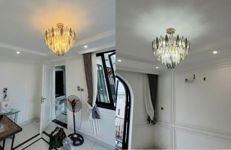 Đèn thả pha lê TPL708T800 hoàn thiện