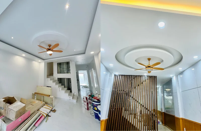 Ảnh thật Quạt Trần Đèn QT33N tại nhà khách 