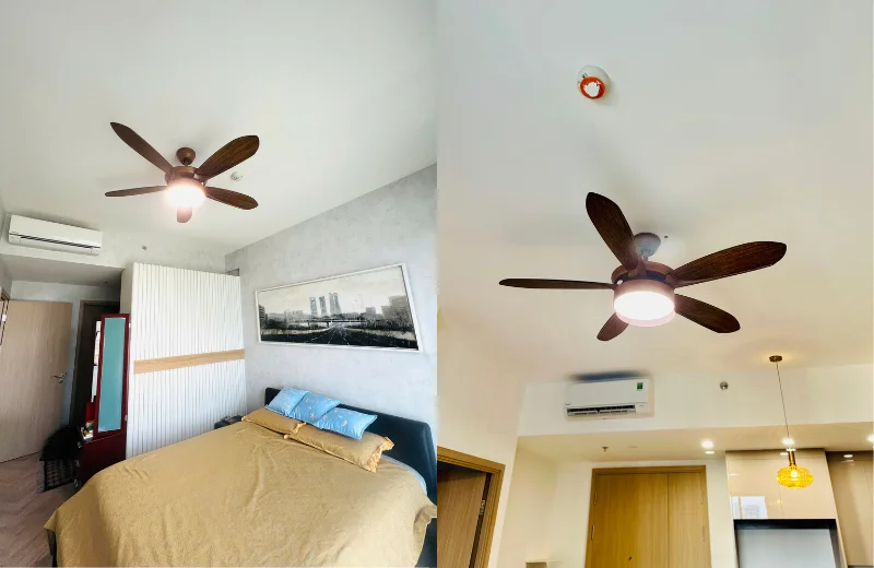 Ảnh thật Quạt Trần Đèn QT33ND tại nhà khách