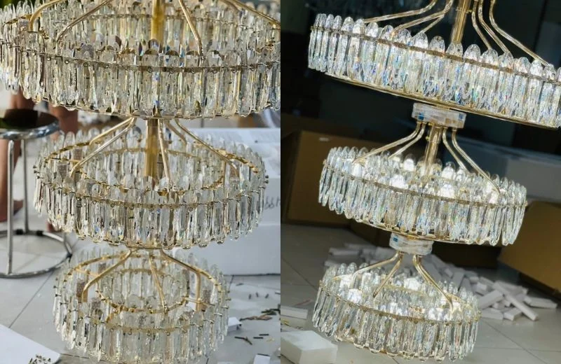 Chi tiết đèn thả pha lê TPL2199T5