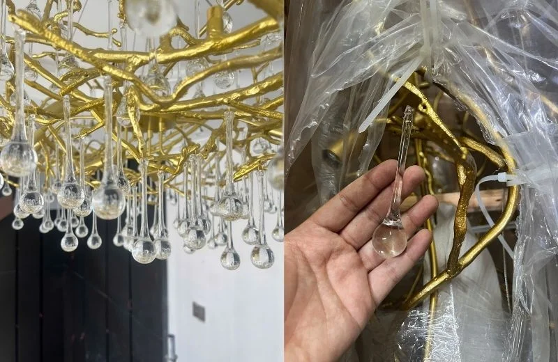 Đèn Thả Pha Lê TPL3005 1 Cận chất liệu đèn thả pha lê TPL3005