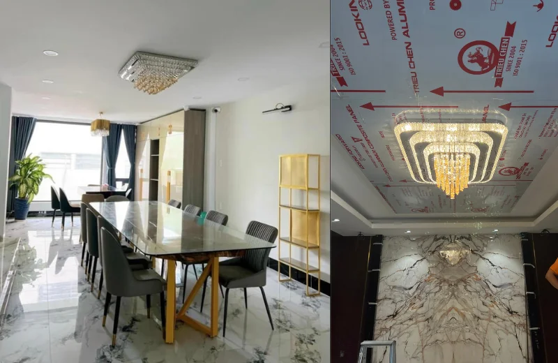 Ảnh thật Đèn Ốp Trần Pha Lê OTPL40400CN