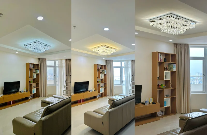 Đèn Ốp Trần Pha Lê OTPL40403CN với chất liệu pha lê cao cấp kết hợp ánh sáng LED 3 CĐ