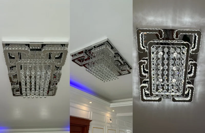 Chi tiết chất liệu pha lê của Đèn Ốp Trần Pha Lê OTPL40404CN