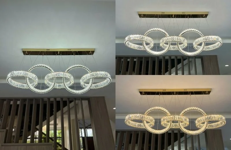 2 phiên bản đèn thả hiện đại THD7059 đều được trang bị LED 3 chế độ