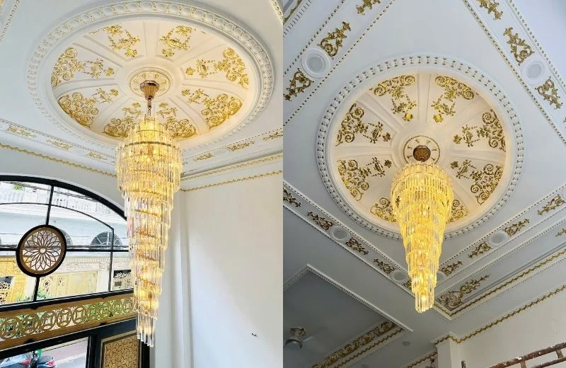 Đèn thả pha lê TPL6289 phù hợp trần cao, sảnh, khách sạn