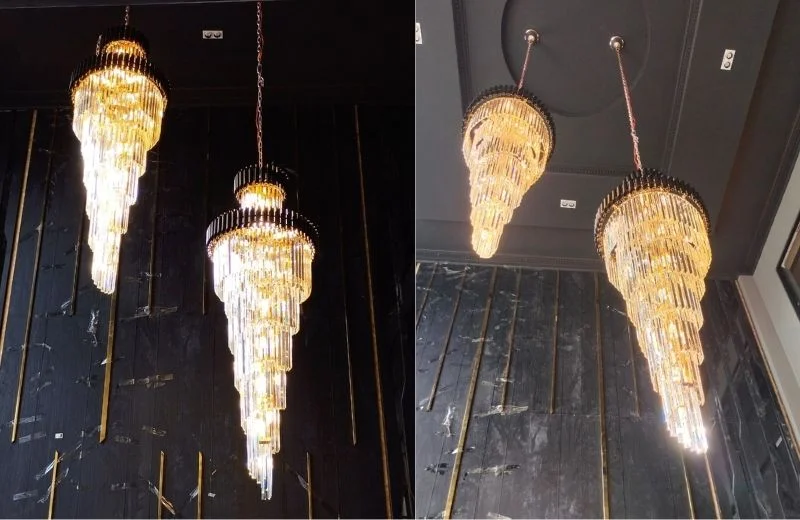 Không gian sang trọng với đèn thả pha lê TPL8097D1800