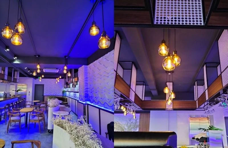 Trang trí quầy bar, quán cafe với đèn thả trần TT05