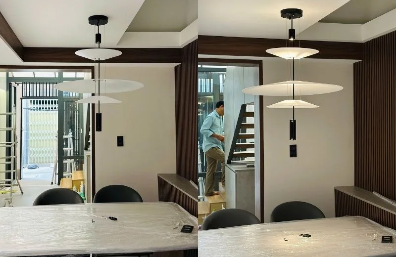 Lắp đặt đèn thả thiết kế TTK145