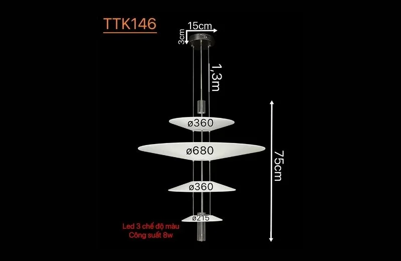 Chi tiết đèn thả thiết kế TTK146