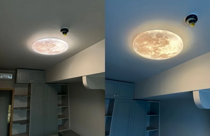 Đèn ốp trần mica OTA02 thực tế