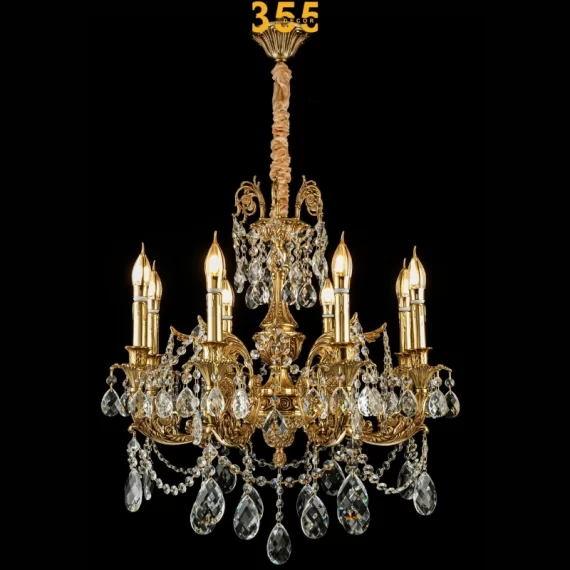 Đèn chùm đồng nghệ thuật DCD2301 - thiết kế tinh tế với các đường nét sang trọng 355decor