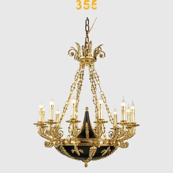 Đèn chùm đồng pha lê phòng khách DCD0427 - chất lượng đẳng cấp cho mọi không gian 355Decor