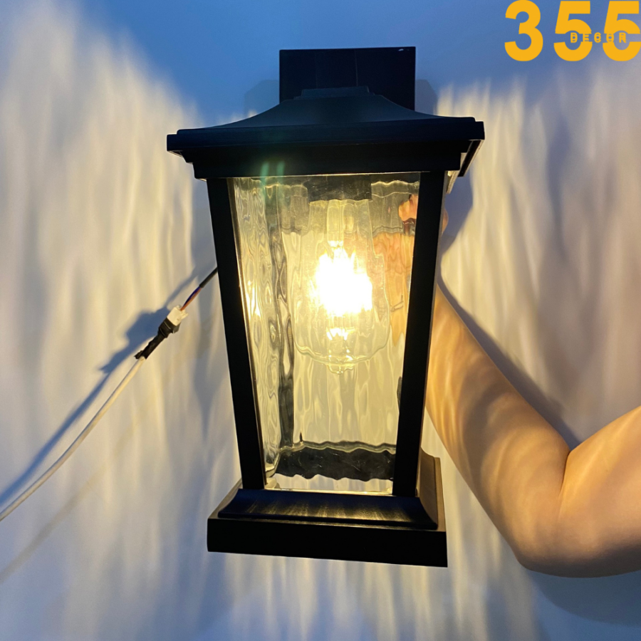 đèn tường ngoài trời màu đen sang trọng chính hãng 355decor