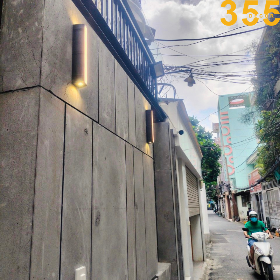 đèn tường chống nước màu đen vnt76 chính hãng 355decor