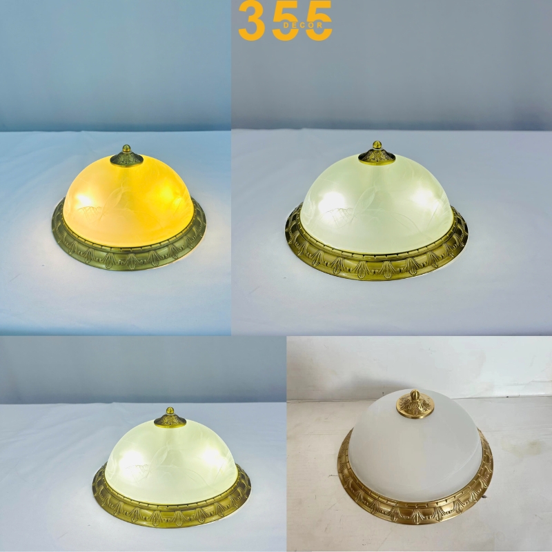 Ảnh đèn khi được bật sáng, thể hiện hiệu ứng ánh sáng đặc sắc qua chao đèn.