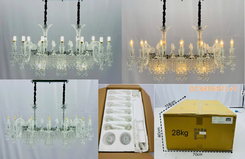 Đèn Chùm Pha Lê DC8806 2 Ảnh thật Đèn Chùm Pha Lê DC8806N12+3