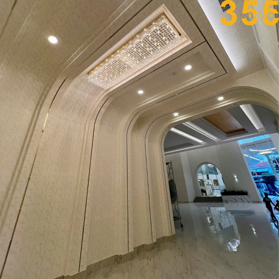 đèn ốp trần pha lê nhà hàng 355decor