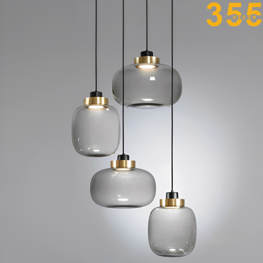 thả trần thủy tinh trong suốt màu khói