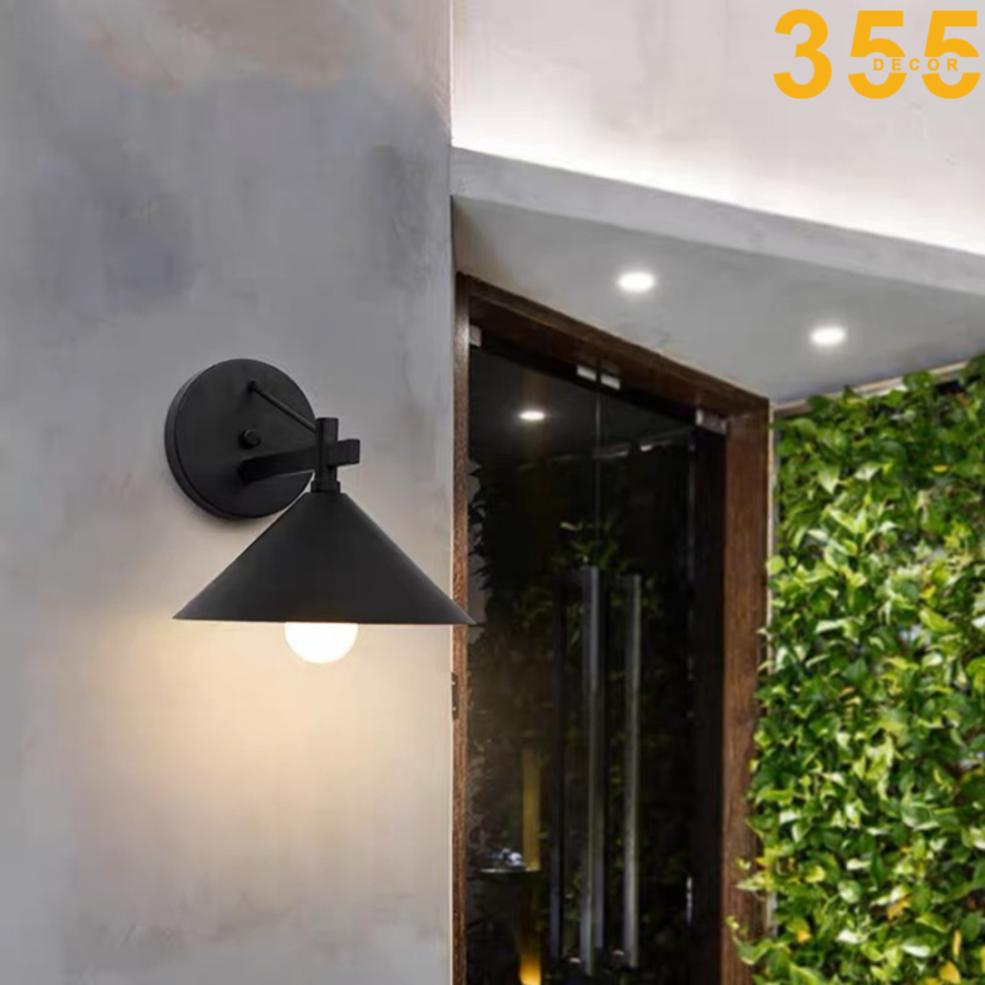 đèn tường ngoại thất màu đen sang trọng vnt102