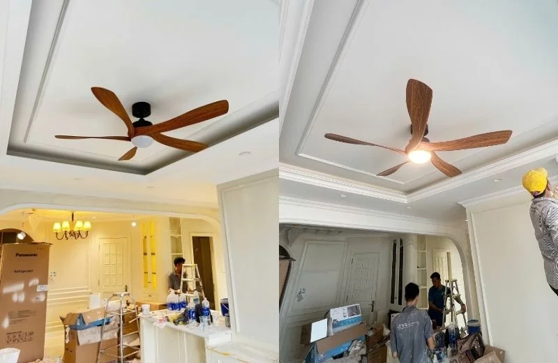 Quạt trần đèn QT63 thực tế
