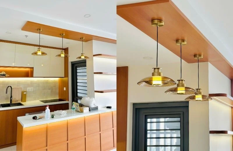 Đèn thả trần TT47TRA phù hợp trang trí bếp, bàn ă, quầy bar