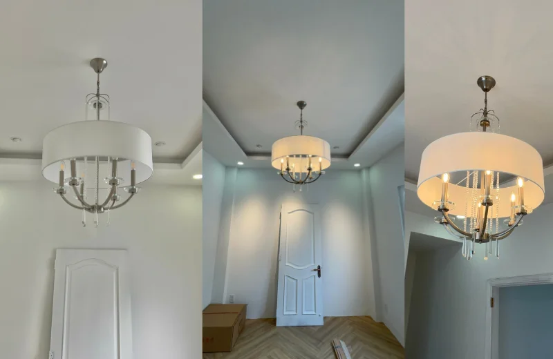 Ảnh thật Đèn Chùm DC344T6 lắp đặt tại nhà khách