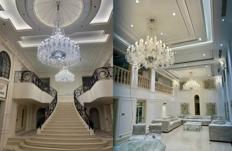 Đèn Chùm Pha Lê DC9888T48 1 Ảnh thật Đèn Chùm Pha Lê DC9888T48