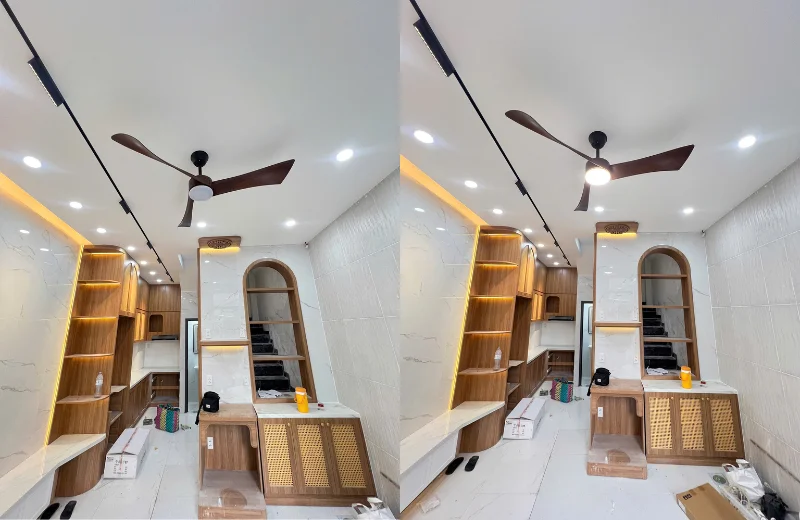 Quạt Trần Đèn QT53 1 Ảnh thật Quạt Trần Đèn QT53