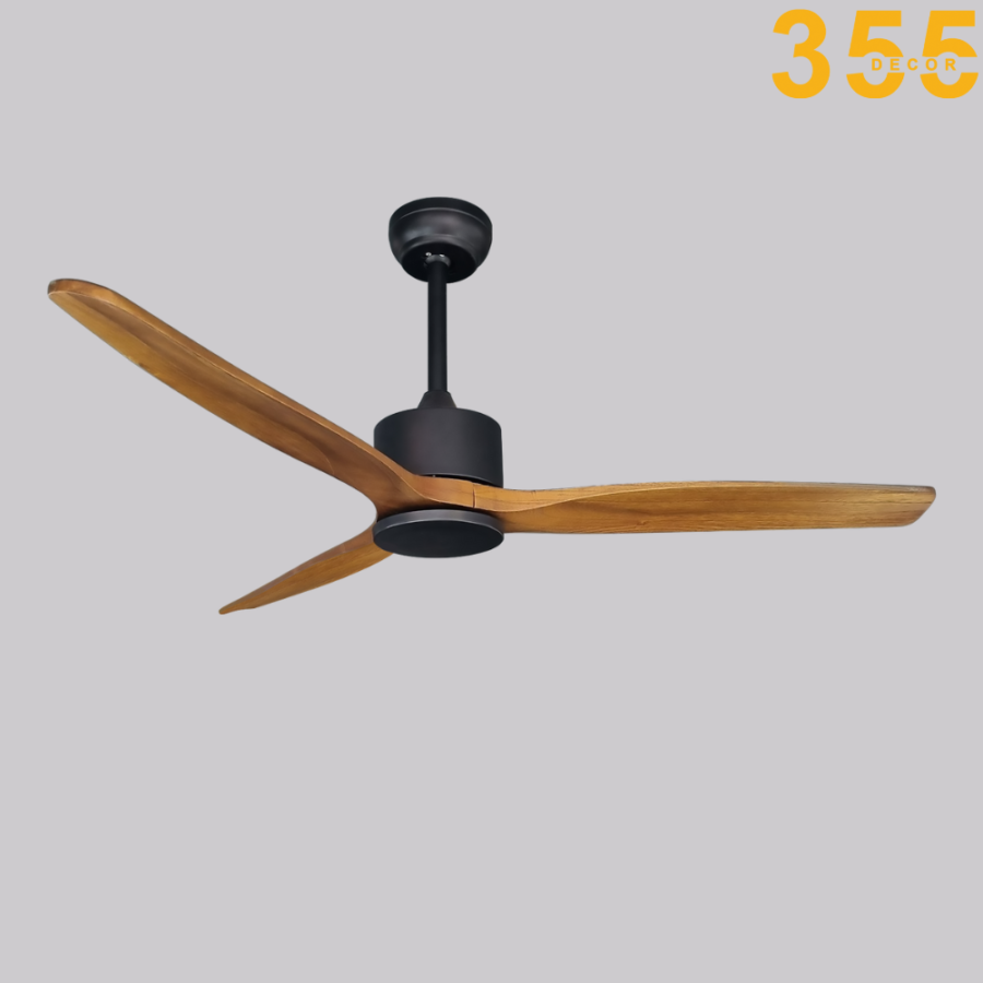 quạt trần cánh gỗ trang trí phòng khách cao cấp qt5209 chính hãng 355decor