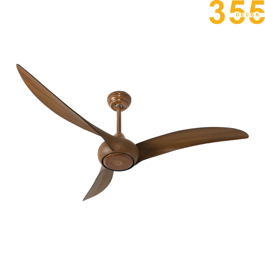 quạt trần cánh gỗ trang trí phòng khách cao cấp qt62 chính hãng 355decor