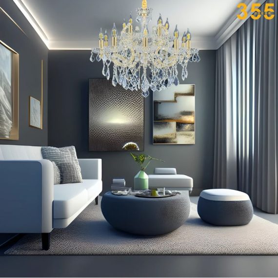 đèn chùm DC0089 - trang trí phòng khách hiện đại chính hãng 355decor