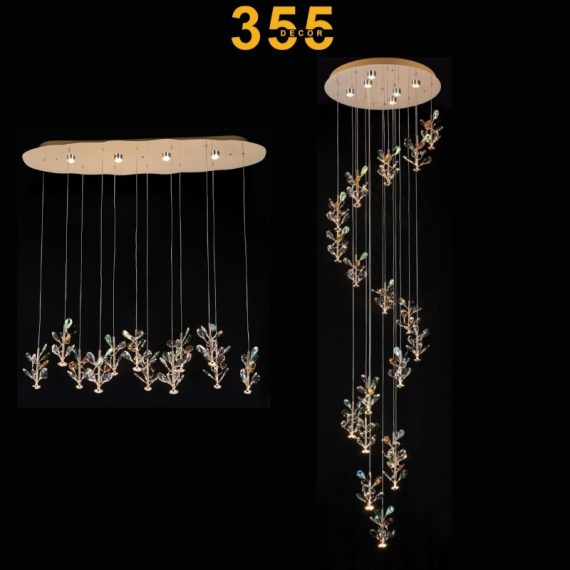 đèn thả pha lê TPL039 - thả thông tầng phòng khách 355decor