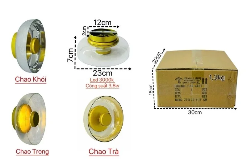 Thông số chi tiết Đèn Tường Thiết Kế VK50