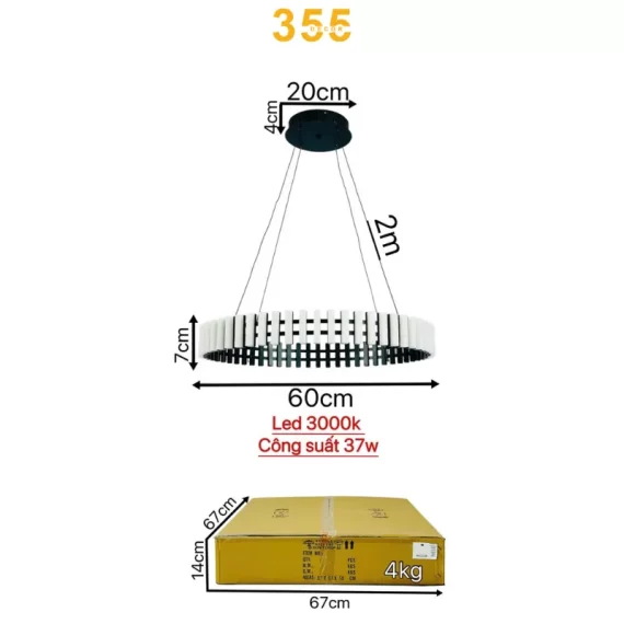 Đèn thả hiện đại THD95 - kích thước số đo tại kho