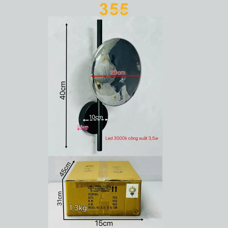 đèn tường vk135 - thiết kế màu đèn huyền bí