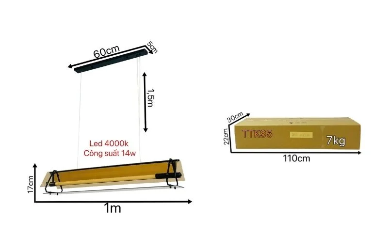 Thông số đèn thả thiết kế TTK95 
