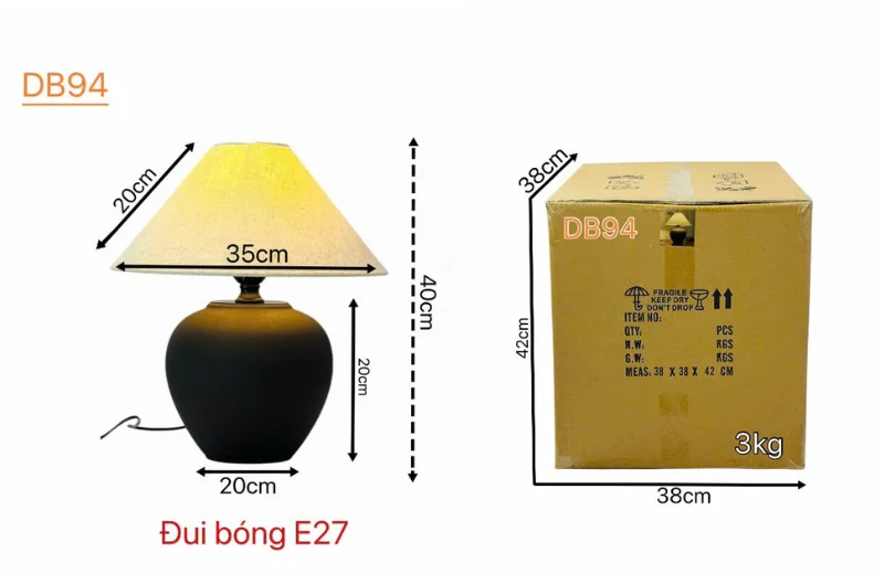 Kích thước Đèn Bàn DB94 