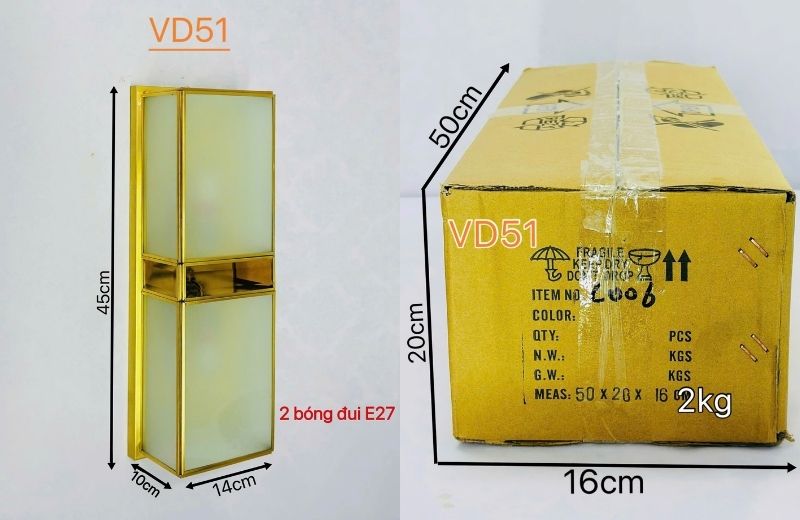 Chi tiết đèn tường VD51