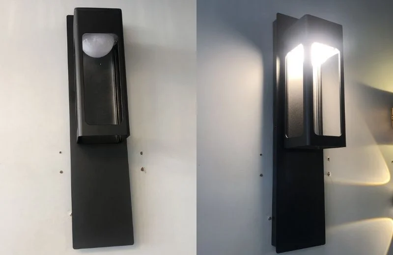 Đèn Tường VNT108 - Ảnh thật lúc bật và tắt đèn