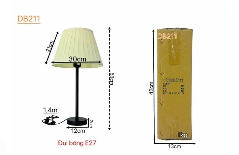 Thông số đèn bàn DB211